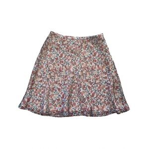 Ann Taylor Petite Floral Skater Skirt 4P Grey Multi A-Line Career